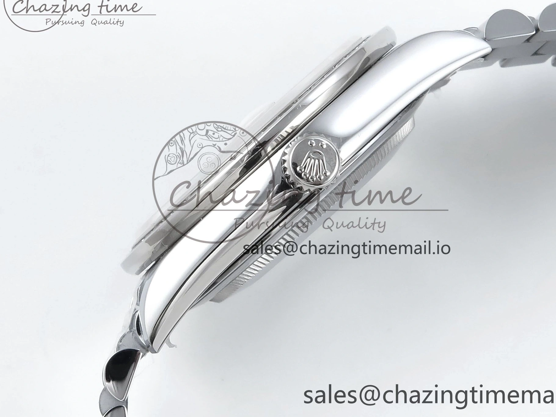 on QF 40 Edition Bracelet (Gain 1:1 DayDate Black V5 Best A2836 Crystal SS Bezel Dial Diamonds President Weight) 0315